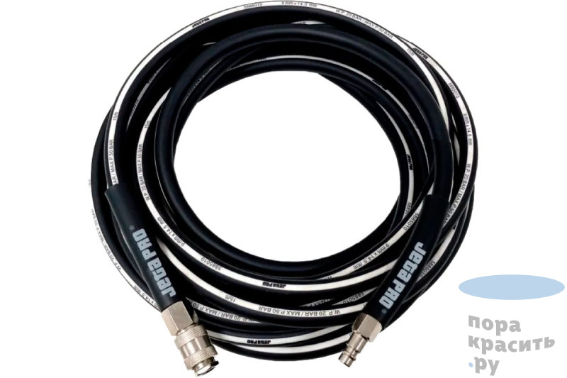 JETA PRO Гибкий ПВХ шланг с фитингами d 9x14,5мм, длинна 10м, цвет черный