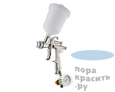 WALCOM SLIM S HVLP Краскопульт с верхним пластиковым бачком, с манометром 1.5мм