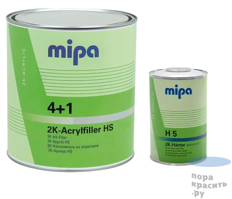 Mipa 4+1 2K-HS-Acrylfiller Филлер светло-сер RAL7035 (4л+1л)