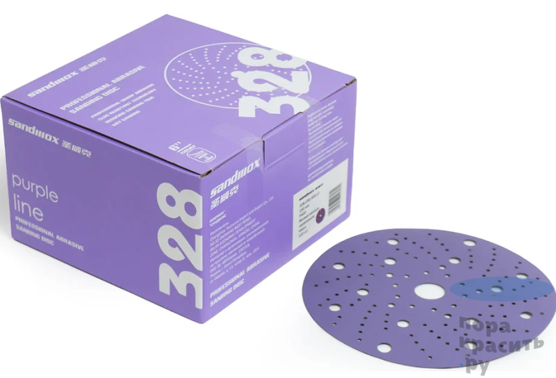 Sandwox 328 PURPLE CERAMIC Шлиф.материал на плен.основе 150мм Grip Р120 MultiHole(уп.50шт)