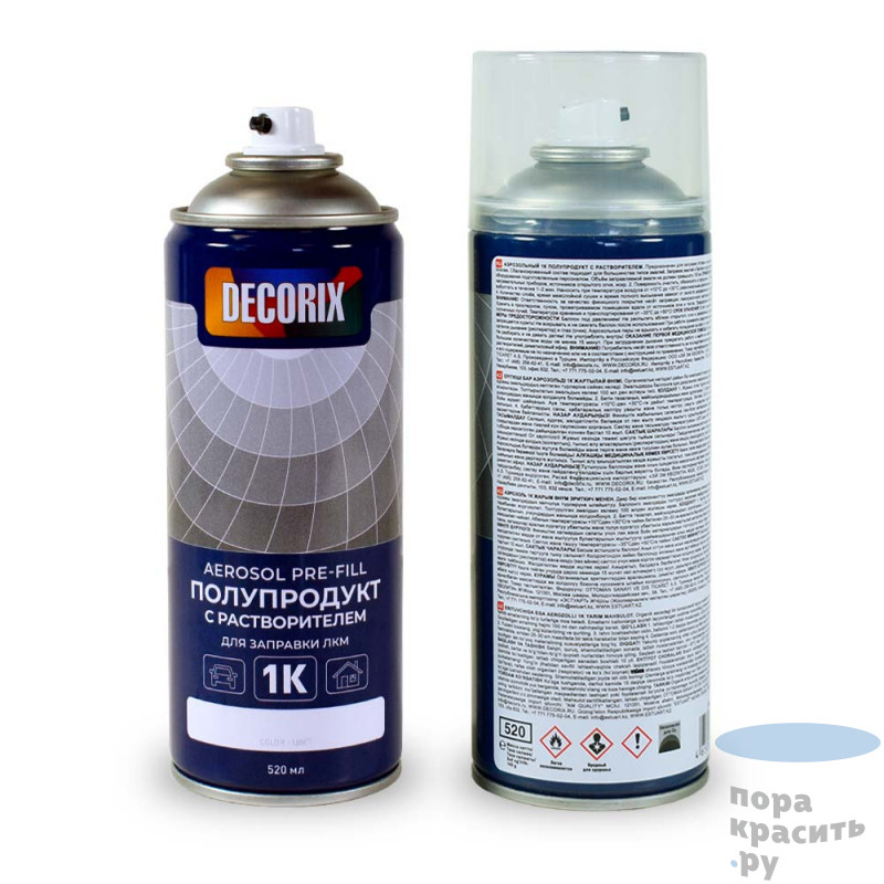DECORIX Аэрозольный 1К полупродукт с растворителем, распылитель LINDAL, 520 мл
