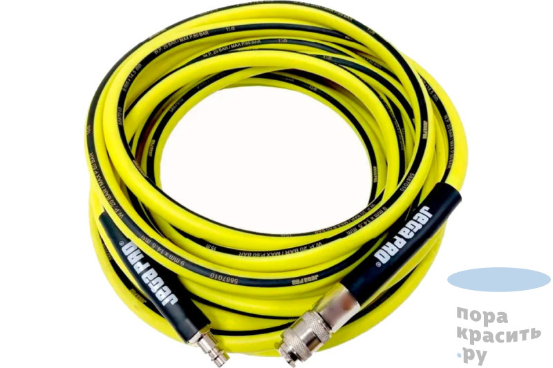 JETA PRO Гибкий ПВХ шланг с фитингами d 9x14,5мм, длинна 15м, цвет желтый
