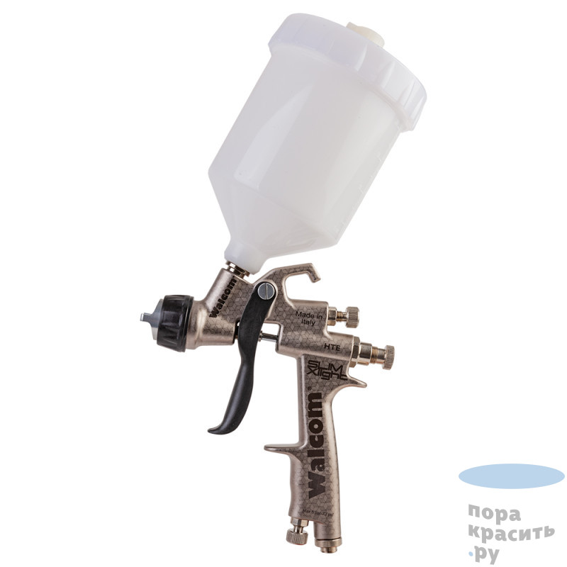 WALCOM SLIM XLIGHT HTE SR Краскопульт, верхний бачок пластик, без манометра 1.7мм